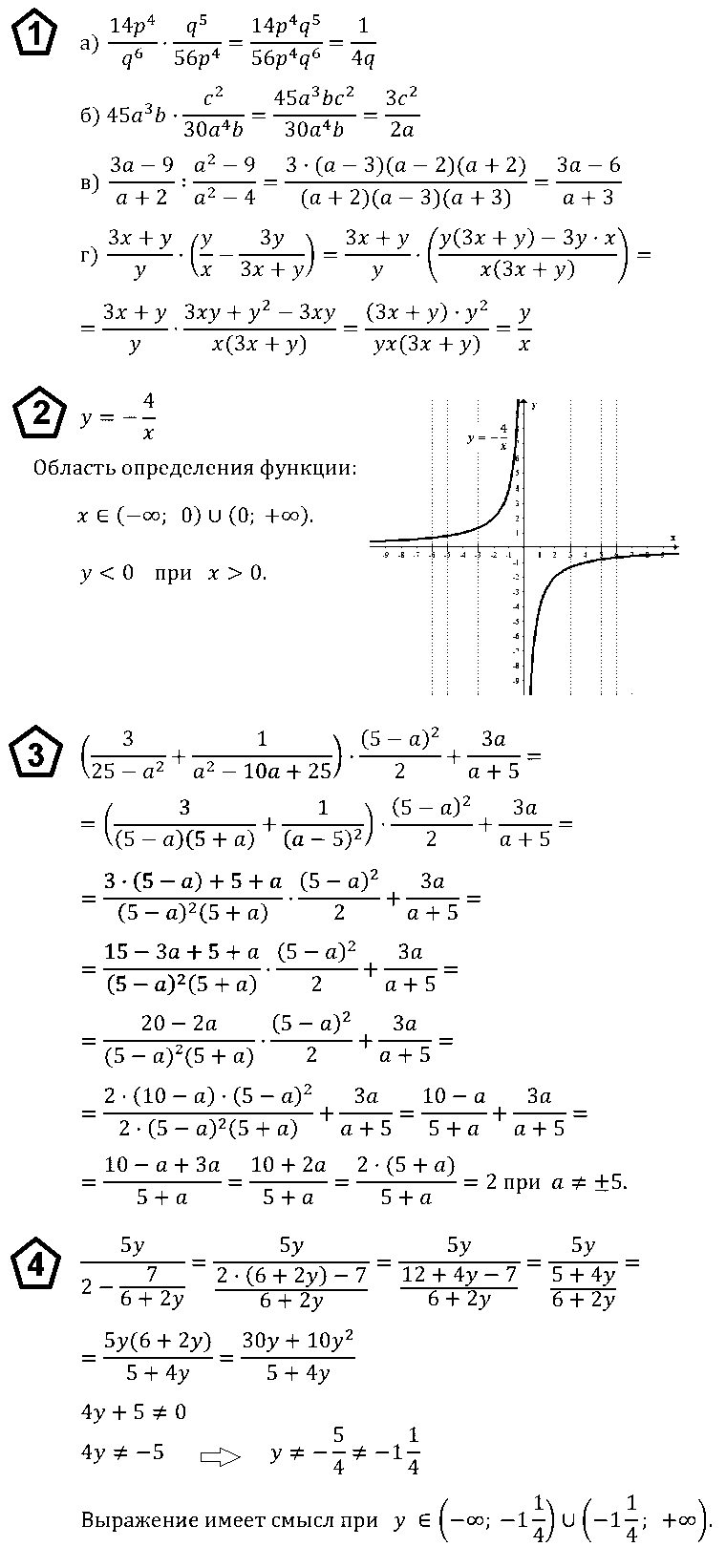 Алгебра 8 Макарычев КР-2 Вариант 4 ответы